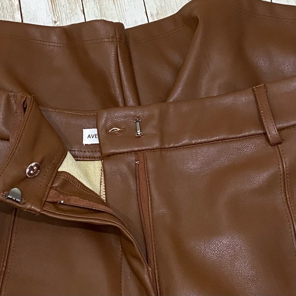 ANTHROPOLOGIE Avec Les Filles Davina Brown Faux Leather Culottes Wide Leg Size S - Picture 11 of 15